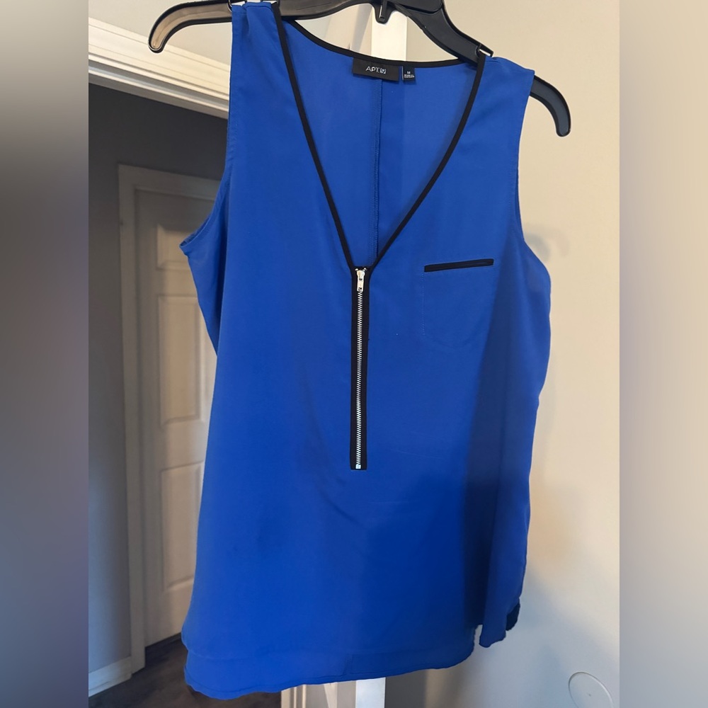Apt. 9 Royal Blue Sleeveless Blouse with Zipper
